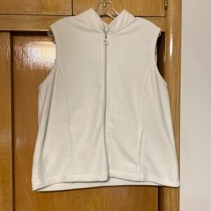 Blair fleece sweater vest off-white cream large zipper closure